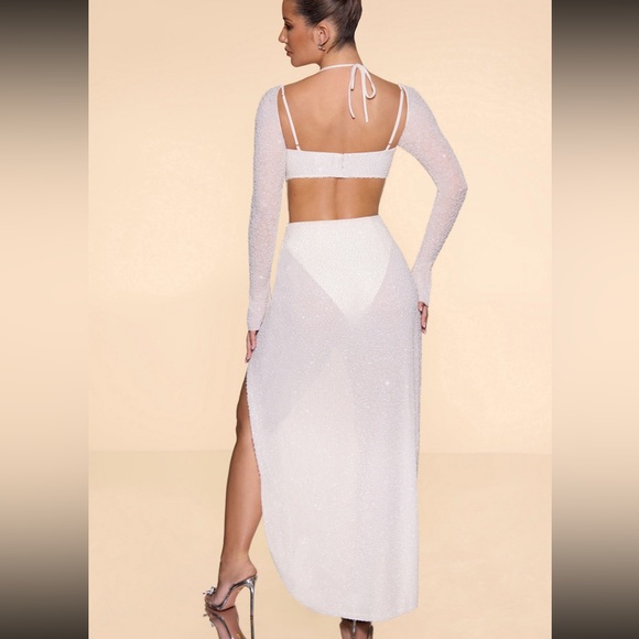 Oh Polly - Champel Beaded Dress in White - Picture 3 of 5